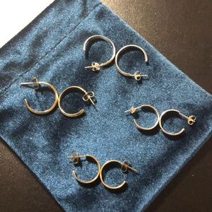 silver and gold 4 sets mini ear hoops